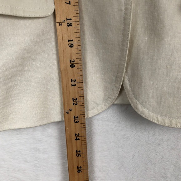 J CREW Schoolboy Linen Blazer Women's Sz 4 Ivory Lined Business Academia Preppy - Picture 6 of 12